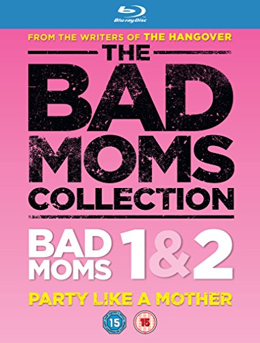 Pink Blu-ray cover with "The Bad Moms Collection" in black and white text.