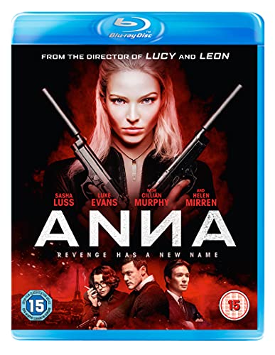 Anna Blu-ray cover featuring a woman holding guns, with cast names below.