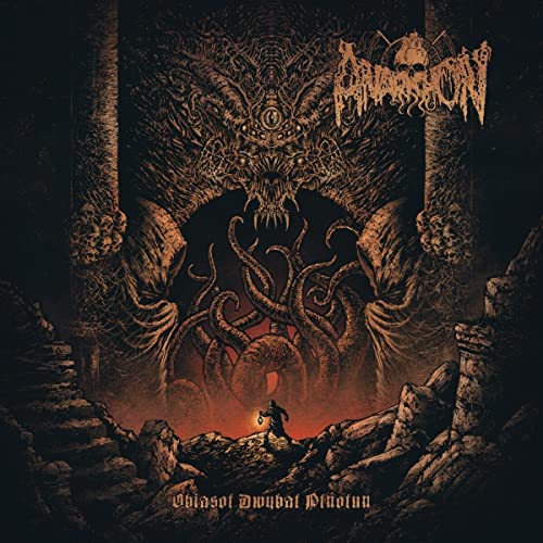 Dark album cover featuring a monstrous, tentacled creature and a small figure.