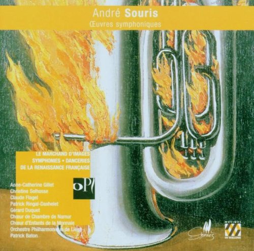 "CD cover featuring a tuba engulfed in flames, with yellow banner and text."