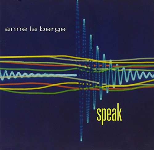 Album cover with dark blue background, colorful waveform, and "speak" text.
