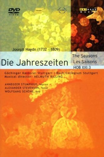 DVD cover for "Die Jahreszeiten" featuring colorful abstract art and text.