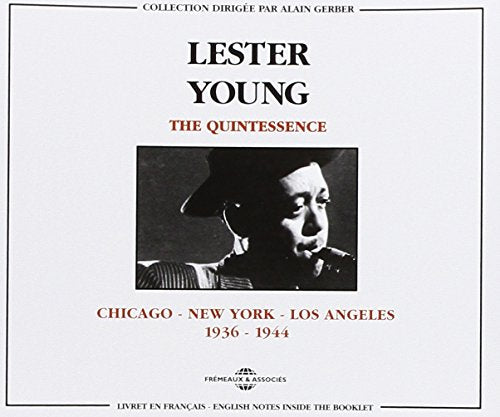 "Lester Young CD cover with a black-and-white photo of Lester Young smoking."