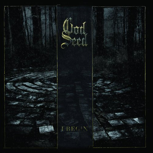 CD cover: dark forest scene with a stone labyrinth and band logo.