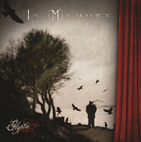 "CD cover art featuring a man standing by a tree with flying birds and red curtain."