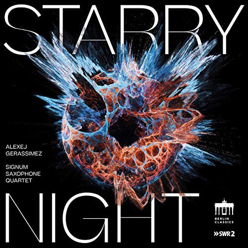 CD cover with the title Starry Night and an abstract blue and orange explosion.