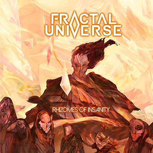 Album cover art: hooded figures surround a central figure with abstract, surreal background.