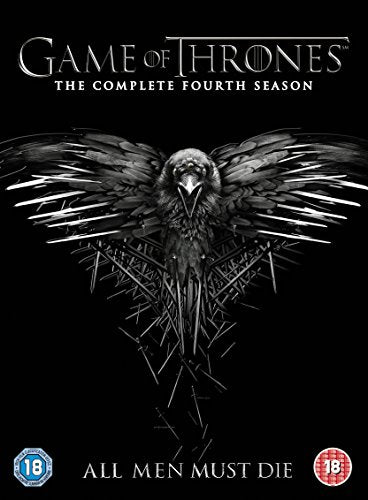 "Game of Thrones Season 4 DVD cover featuring a crow on black background."