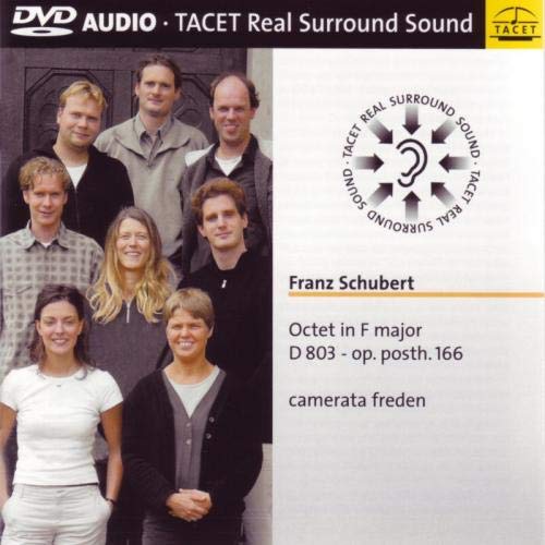 DVD case for Schubert’s Octet featuring a group portrait and sound logo.