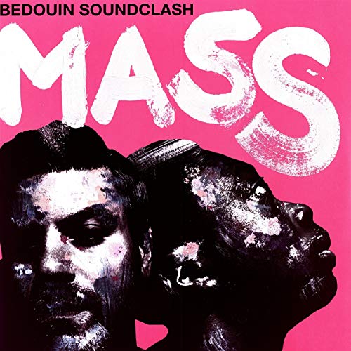 Album cover: two men's faces against a pink background with "MASS" text overlay.