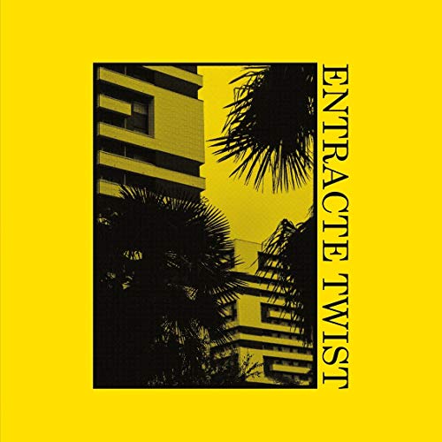 Yellow album cover with black image of building and palm trees, titled "Entracte Twist".