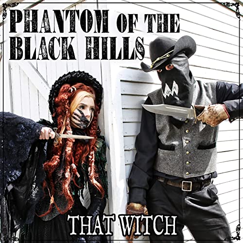 CD cover featuring a woman in witch attire and a masked man with knives.