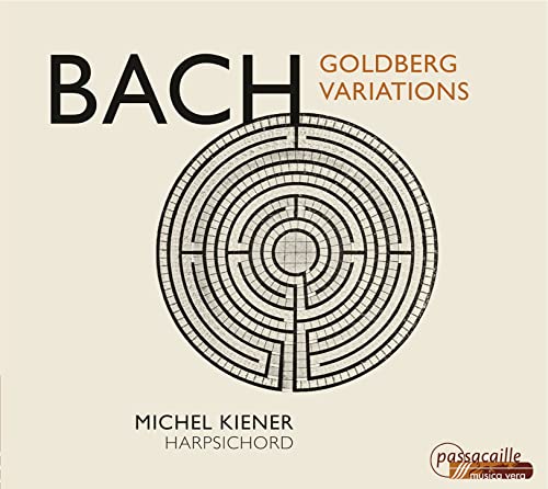 CD cover for Bach’s Goldberg Variations performed by Michel Kiener on harpsichord.