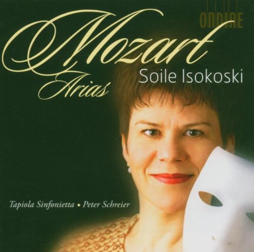 CD cover featuring a woman holding a white mask, with "Mozart Arias" written above.