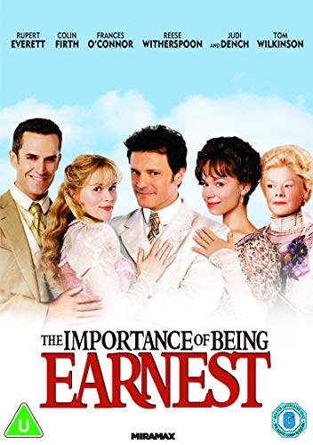The Importance of Being Earnest" DVD cover with cast portraits.