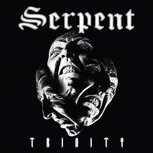 CD cover for Serpent’s “Trinity” featuring a distorted, shadowy face.