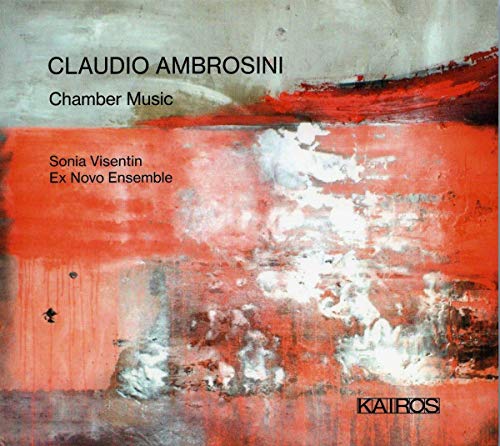 "Album cover with abstract red, white, and grey design and black text."
