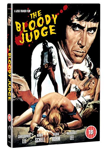 DVD cover for "The Bloody Judge" featuring a man and distressed women.