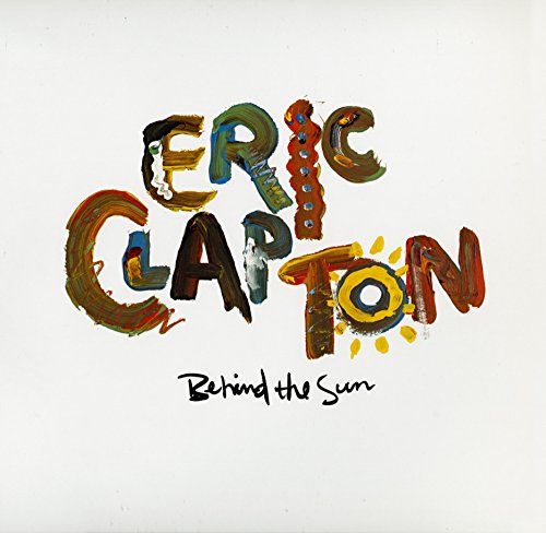 Eric Clapton album cover: colorful, painted lettering and a small sun.