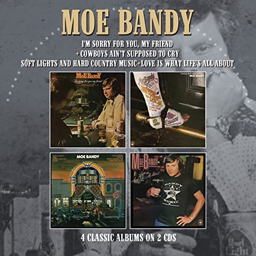 Moe Bandy CD cover featuring four album covers and portrait photos.