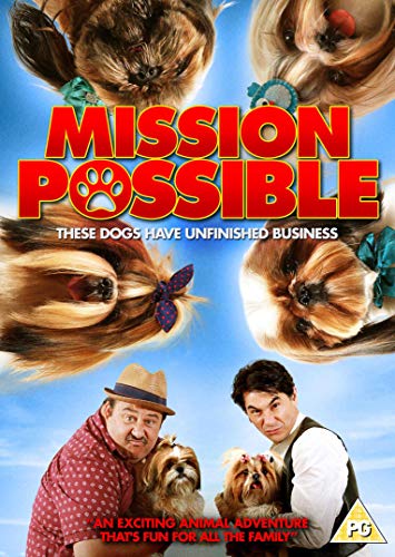 DVD cover for "Mission Possible" featuring dogs and two men.