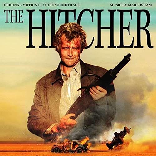 CD cover for "The Hitcher" soundtrack featuring a man with a gun.