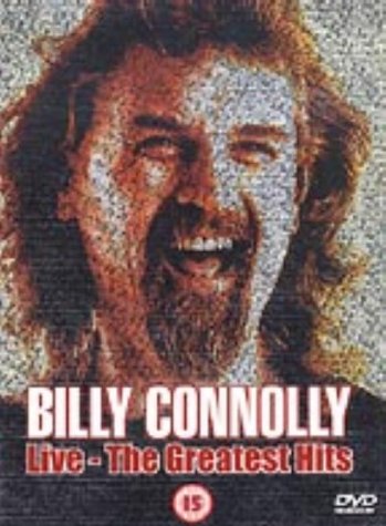 "Billy Connolly DVD cover featuring a smiling man with long hair and a beard."