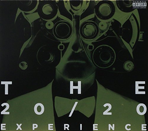 Justin Timberlake's "The 20/20 Experience" album cover with a robotic face.