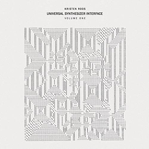 Album cover with abstract, dotted vertical lines on a white background.