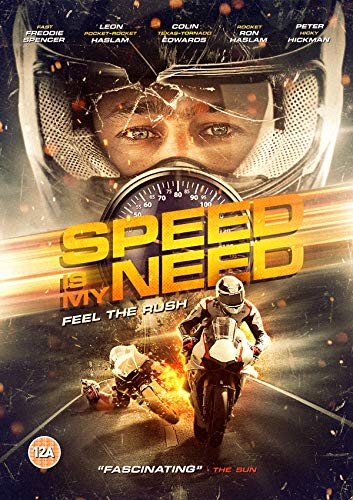DVD cover for “Speed Is My Need” featuring a motorcyclist and broken glass.