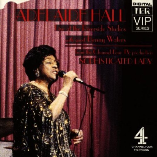 Adelaide Hall singing into a microphone on a CD cover.