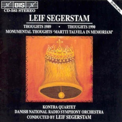 "CD cover featuring a golden bell with a crown on an orange background."