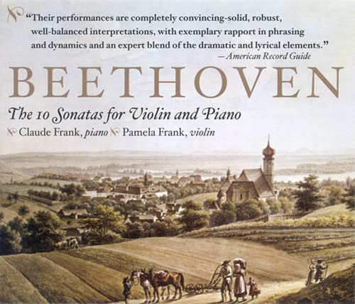 CD cover for Beethoven’s violin and piano sonatas with landscape art.