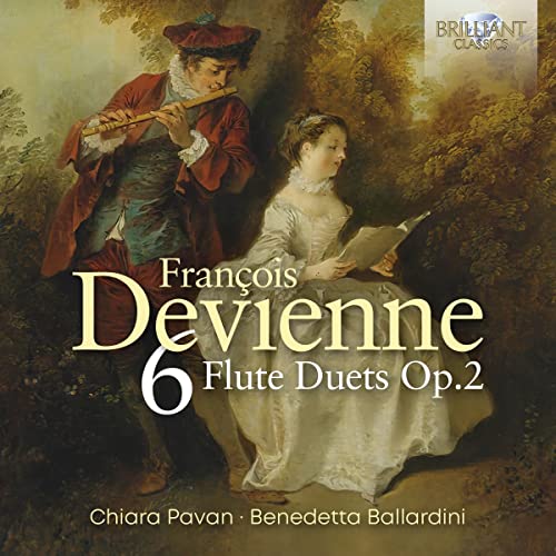 CD cover: 18th-century musicians with flute and sheet music.