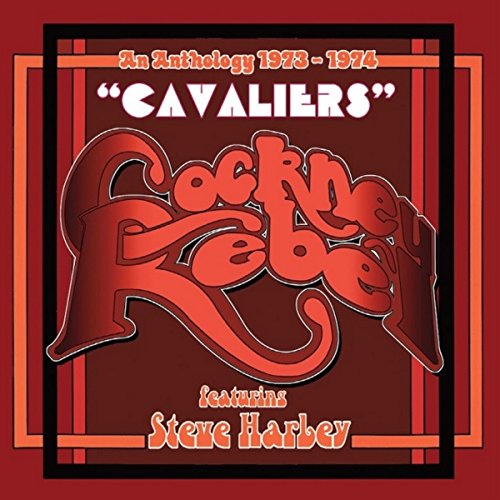 Red album cover with stylized text "Cockney Rebel" and "Cavaliers" on a dark background.