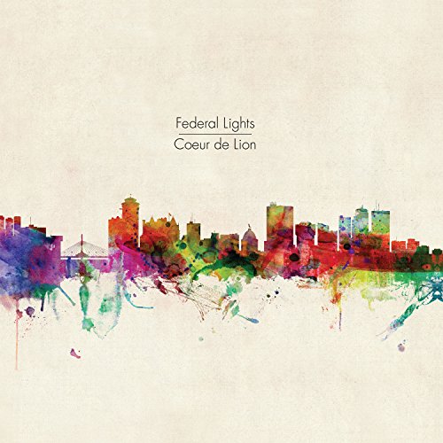 "Album cover with multicolored city skyline on beige background, text 'Federal Lights Coeur de Lion'."