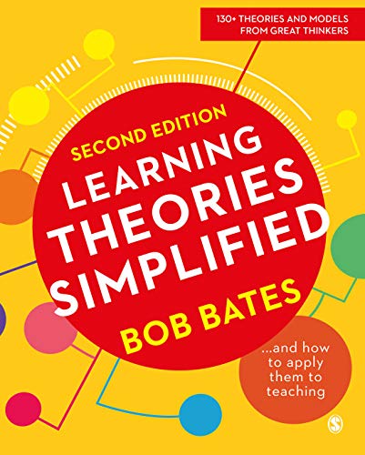 "Book cover with 'Learning Theories Simplified' in white on a red circle, on yellow background."