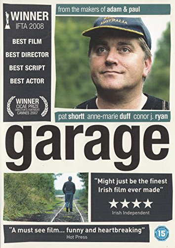 DVD cover for "Garage" featuring a man in a cap and rural scene.
