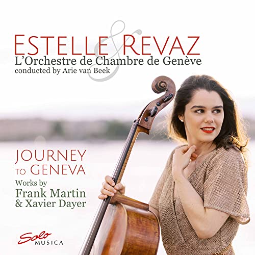 CD cover featuring a cellist and text: "Journey to Geneva.