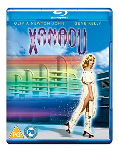Blu-ray cover for the movie Xanadu featuring Olivia Newton-John on roller skates.