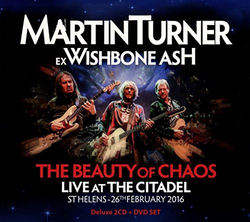 "Album cover featuring three musicians playing guitars, with text overlay."
