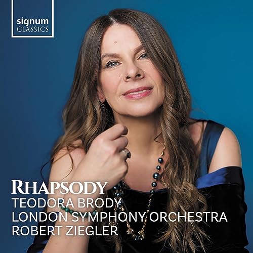 CD cover featuring portrait of pianist Teodora Brody with text details.