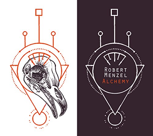 CD cover with bird skull illustration and geometric, symbolic design.