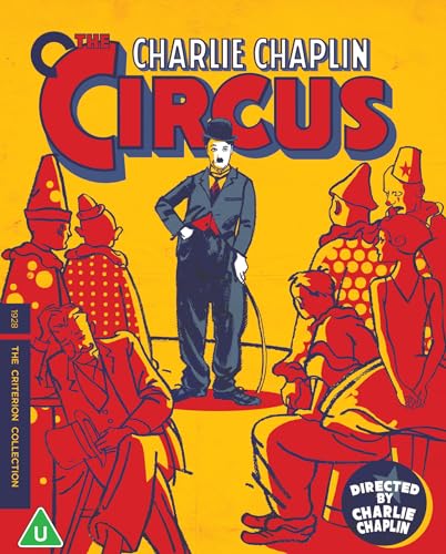The Circus" Blu-ray cover featuring Charlie Chaplin in a circus scene.