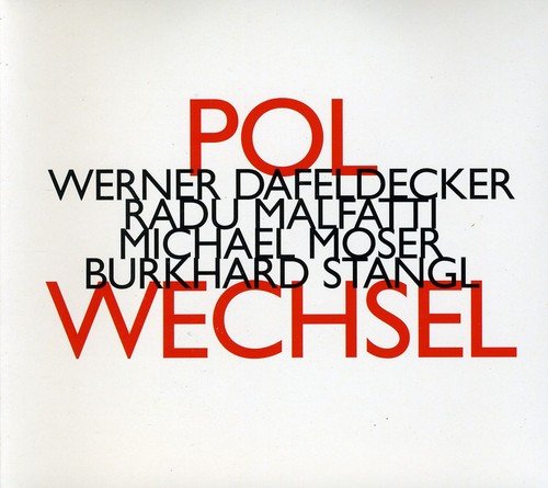 "Album cover with 'POLWECHSEL' in red and artist names in black on a white background."