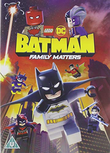 Lego Batman and family action scene from the DVD cover.