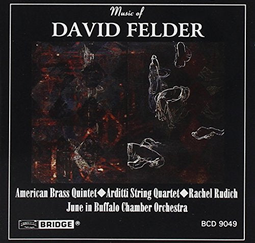 "CD cover with abstract red and black artwork, titled 'Music of David Felder'."