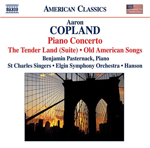 CD cover for Copland’s Piano Concerto with a bridge silhouette.