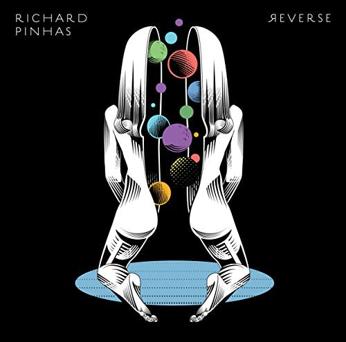 Album cover art featuring a person upside down with colorful orbs on a black background.