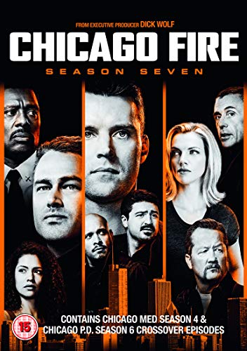 Chicago Fire" Season 7 DVD cover featuring firefighters and paramedics.